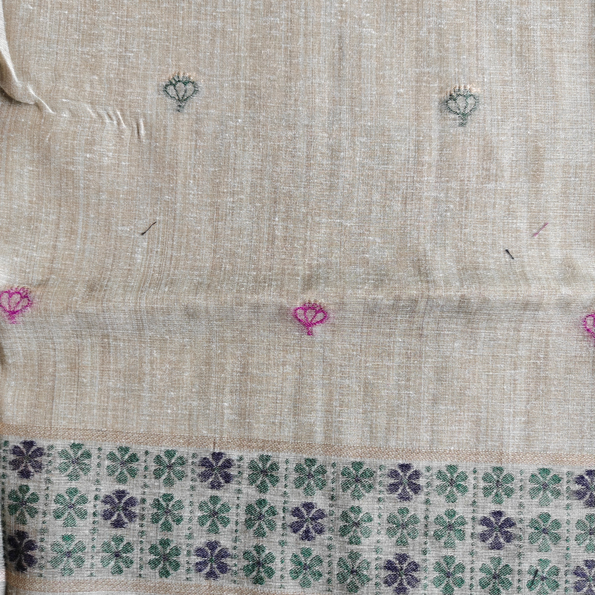 Chanderi Cotton Saree with colourful Swan Motifs