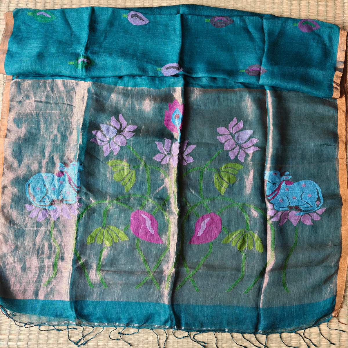 Pichwai Linen Saree