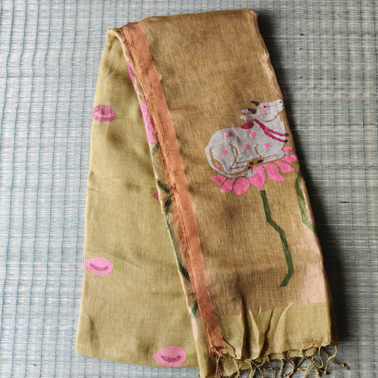 Pichwai Linen Saree