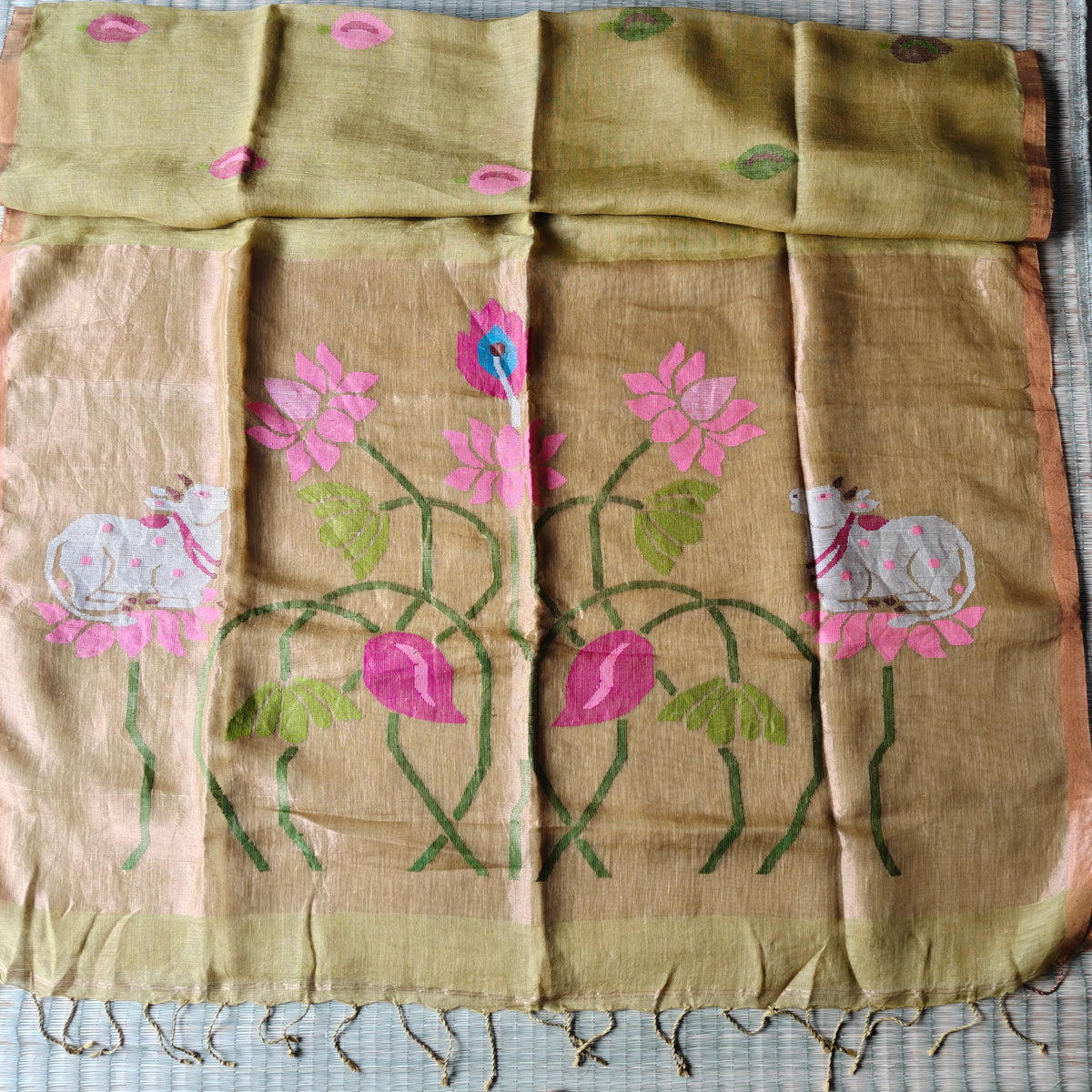 Pichwai Linen Saree