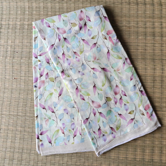 Mul Cotton Saree with all over Leaf Print