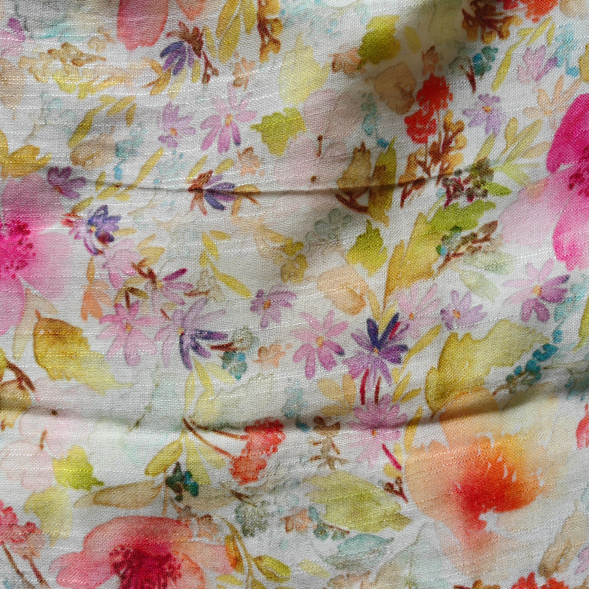 Colourful Floral Printed Cotton Linen Saree