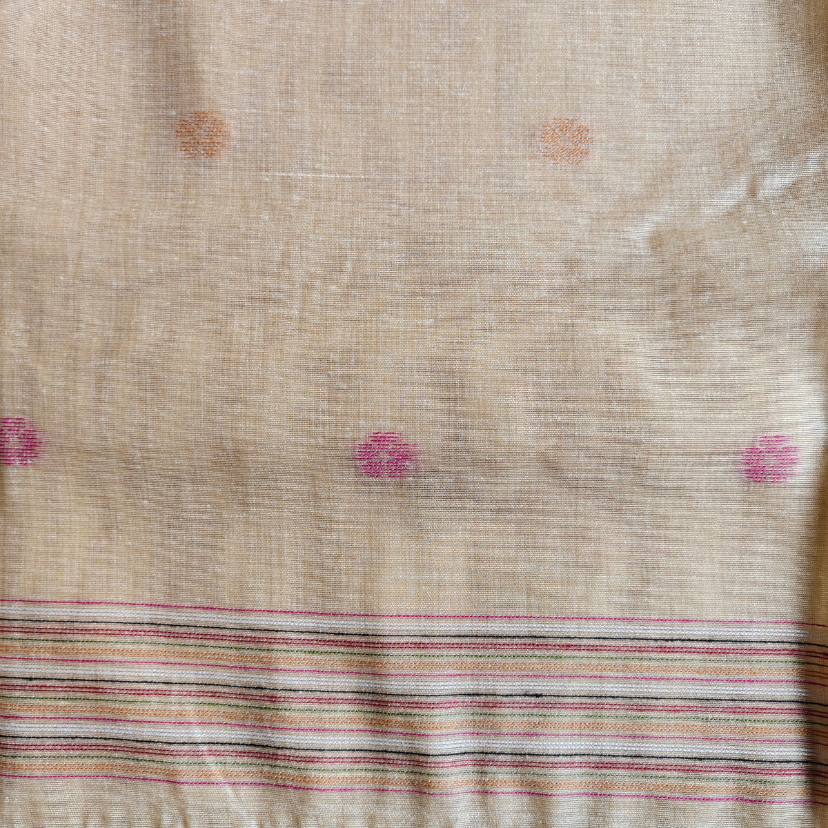 Pastel Yellow Muga Cotton Saree