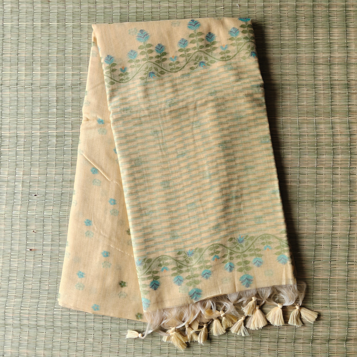 Floral woven Chanderi Cotton Saree