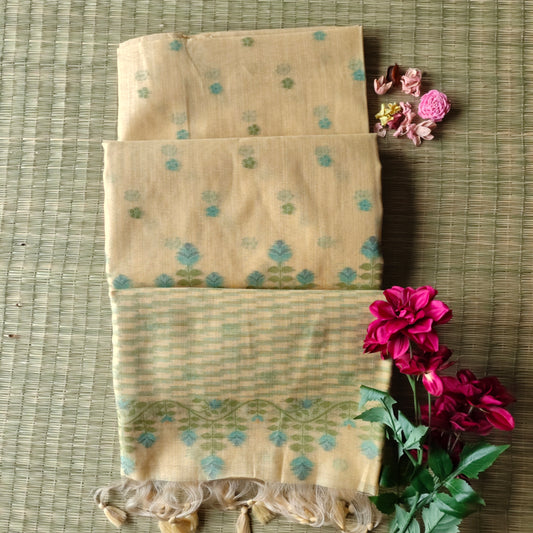 Floral woven Chanderi Cotton Saree