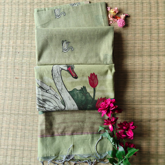 Soft Muga Cotton Saree