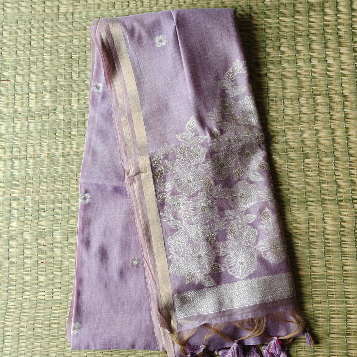Lavender Chanderi Cotton Saree