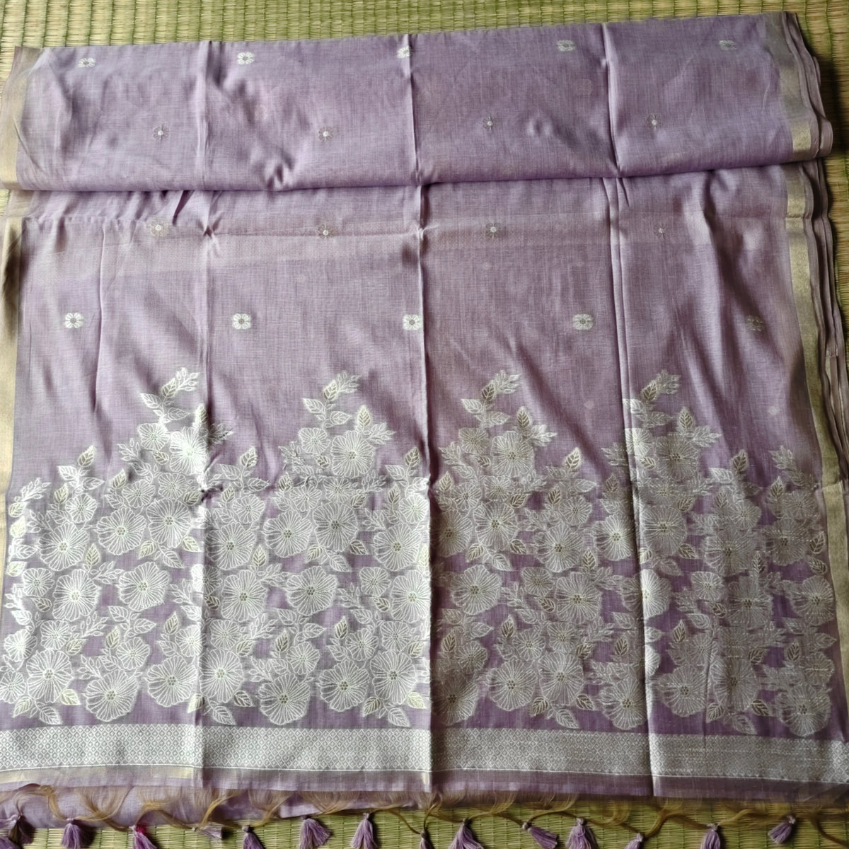 Lavender Chanderi Cotton Saree
