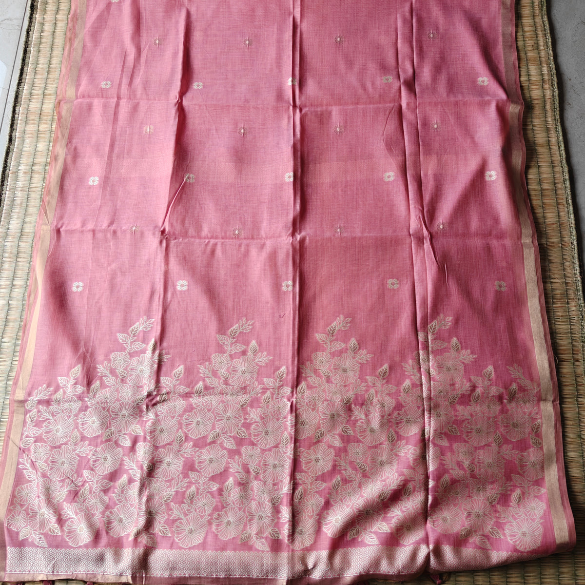 Blush Pink Chanderi Cotton Saree