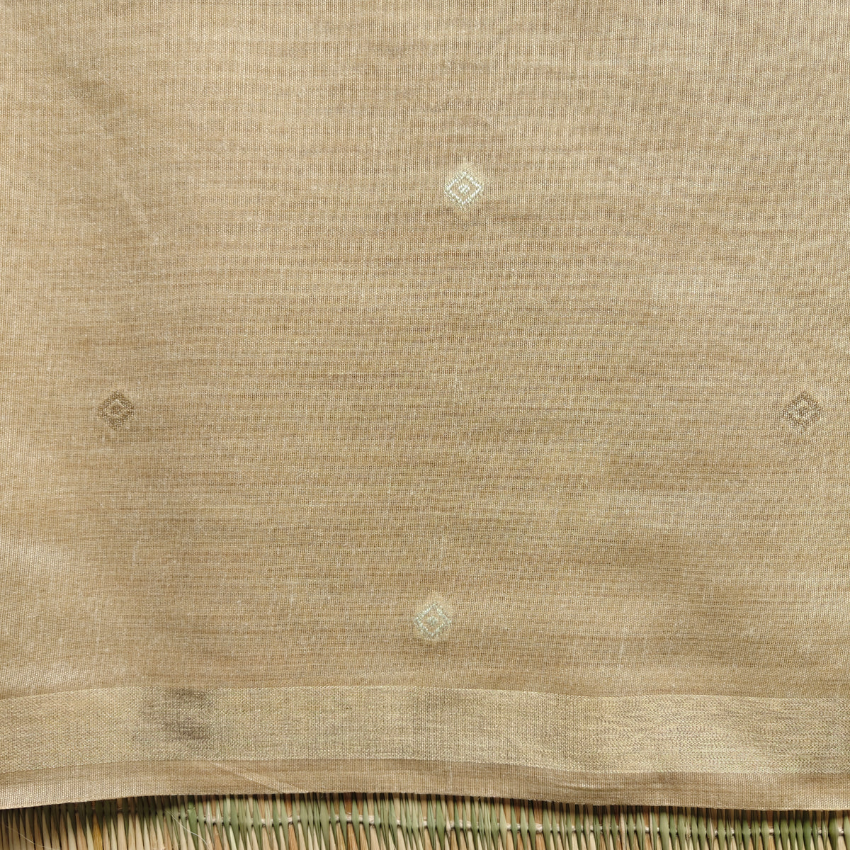 Beige Gold Chanderi Cotton Saree