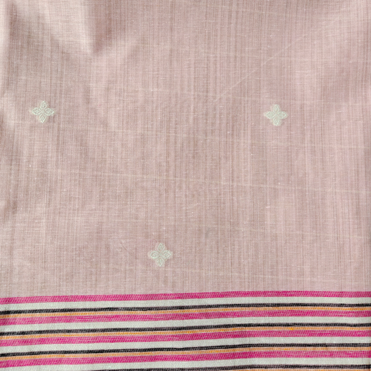 Light Pink Muga Cotton Saree
