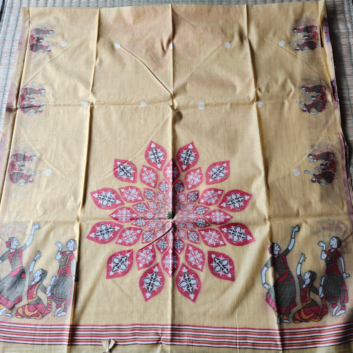 Pastel Yellow Muga Cotton Saree