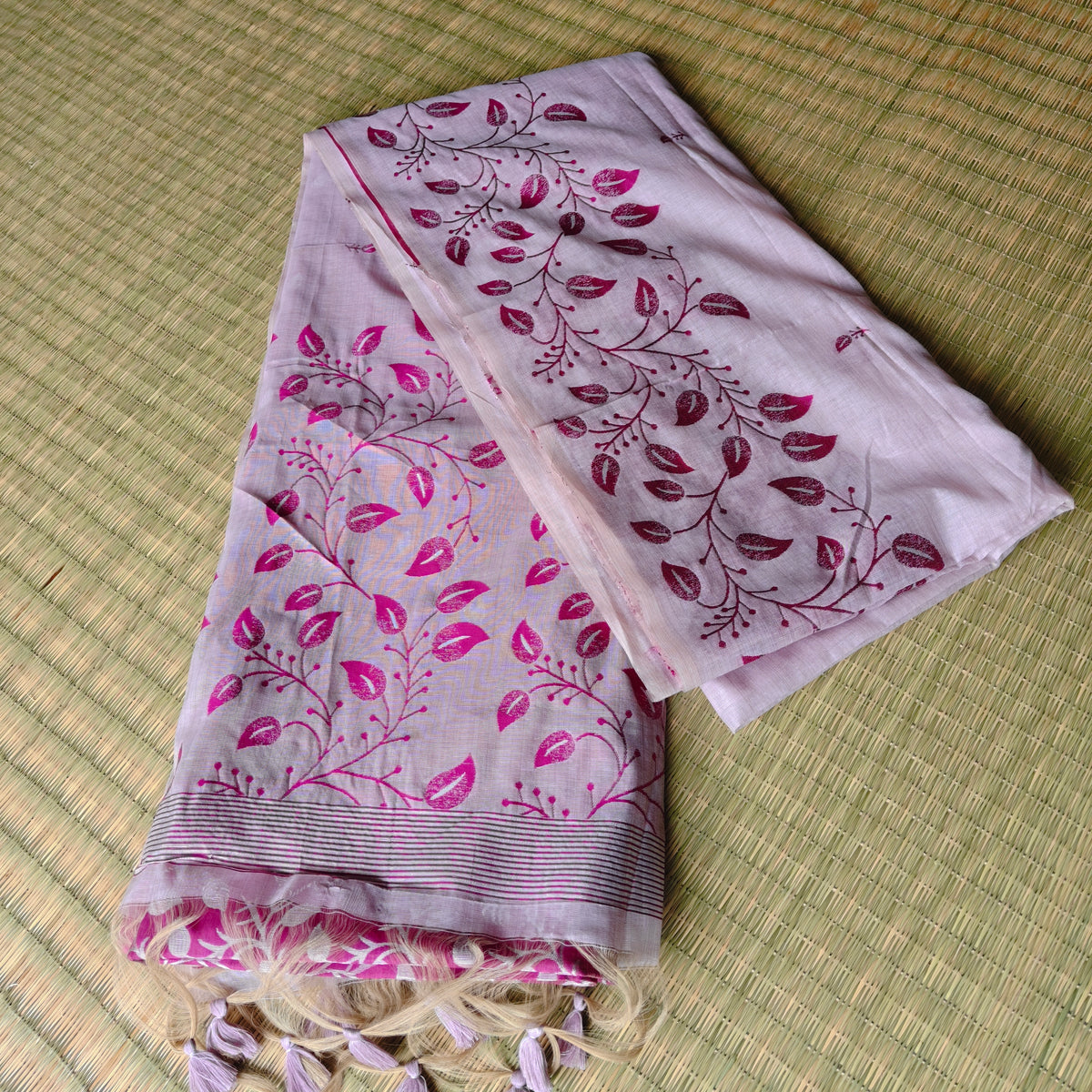 Pastel Lavender Chanderi Cotton Saree