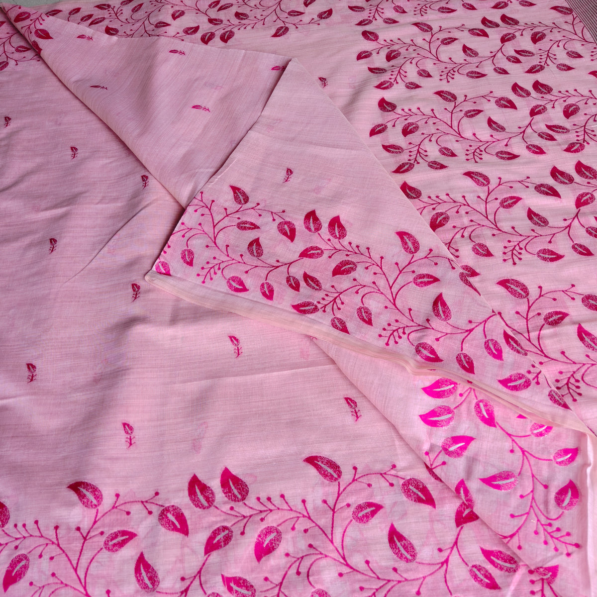 Light Pink Chanderi Cotton Saree