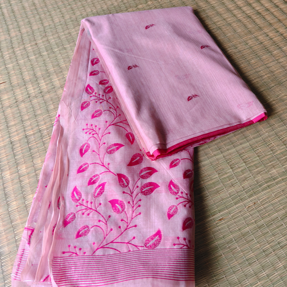 Light Pink Chanderi Cotton Saree