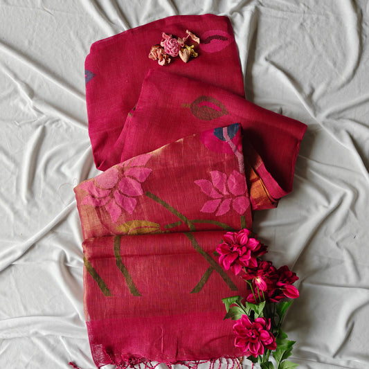Pichwai Linen Saree