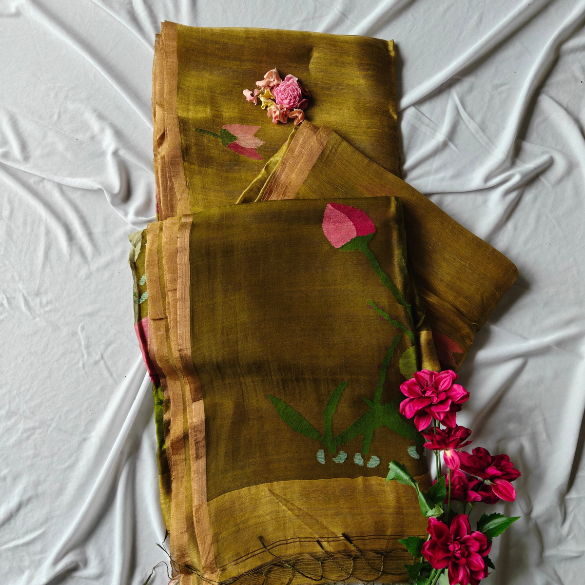 Linen Silk Saree